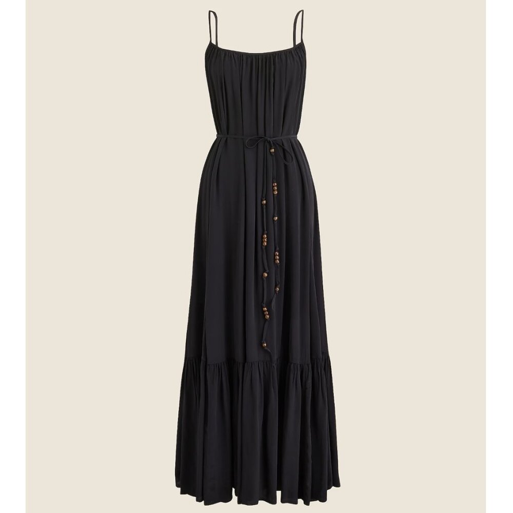 NWT J. Crew Caspia Dress in Crepe de Chine - Black - Size S